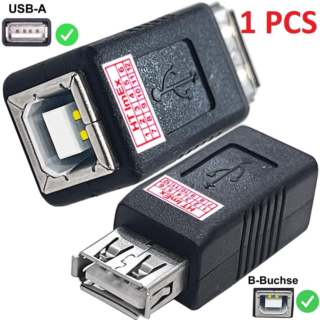 USB 2.0 Adapter USB A Buchse auf USB B Buchse Kupplung Drucker Scanner Verbinder