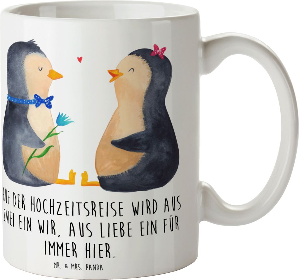 Mr. & Mrs. Panda Kaffeebecher Hochzeitsreise Ewige Liebe - Weiß - Geschenk, Heiraten, Andenken, Tasse, Liebesabenteuer, Teetasse, Kaffeetasse, bed...