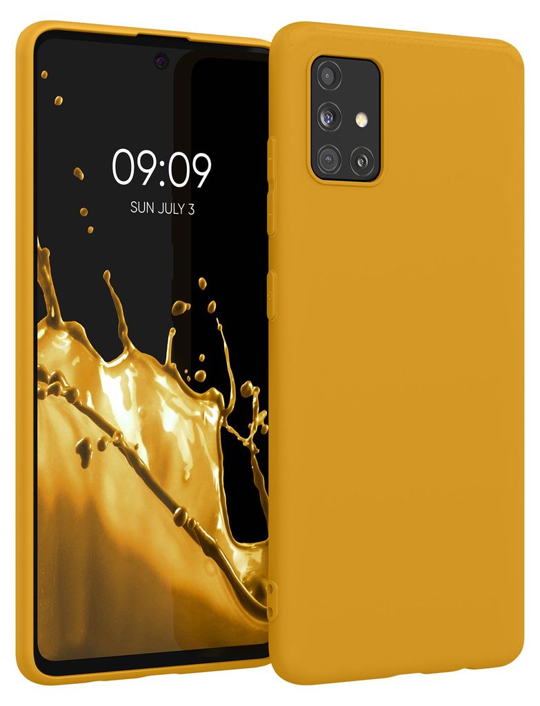 kwmobile Handyhülle für Samsung Galaxy A51 Hülle - TPU Case - Kabelloses Laden - Schutzhülle Cover in Honiggelb