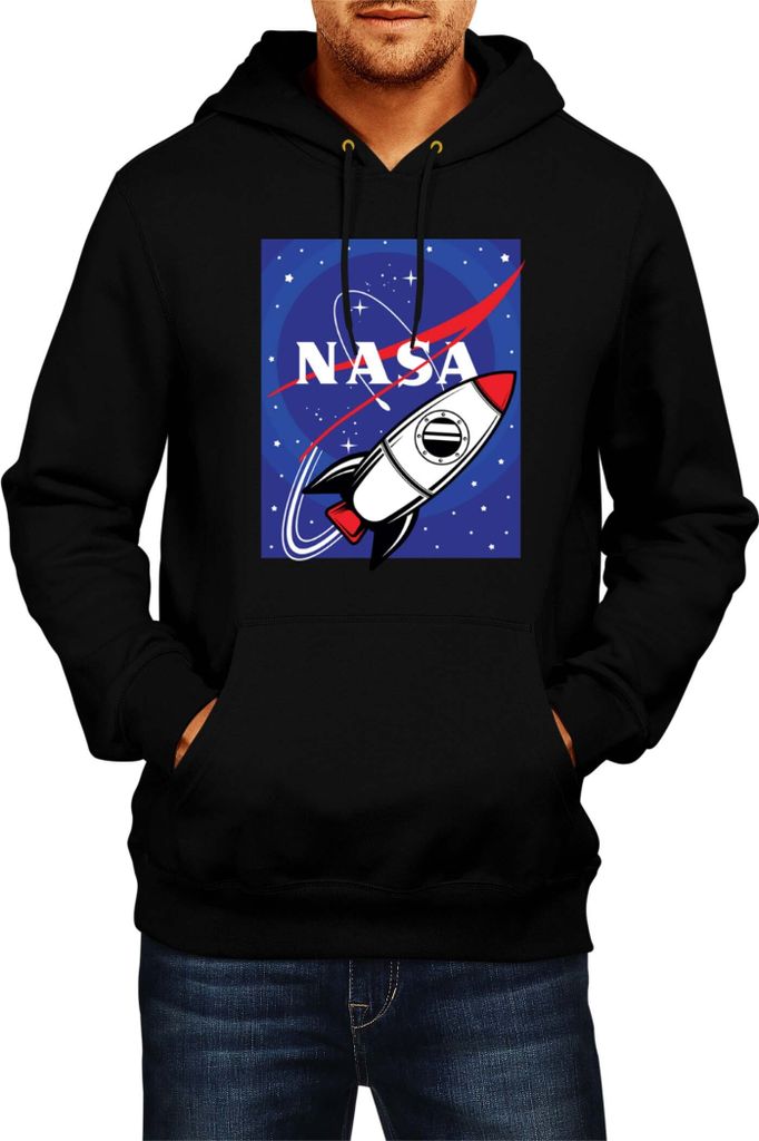 Herren Kapuzenpullover Nasa Space Theme Nasa 009, Man S / Schwarz