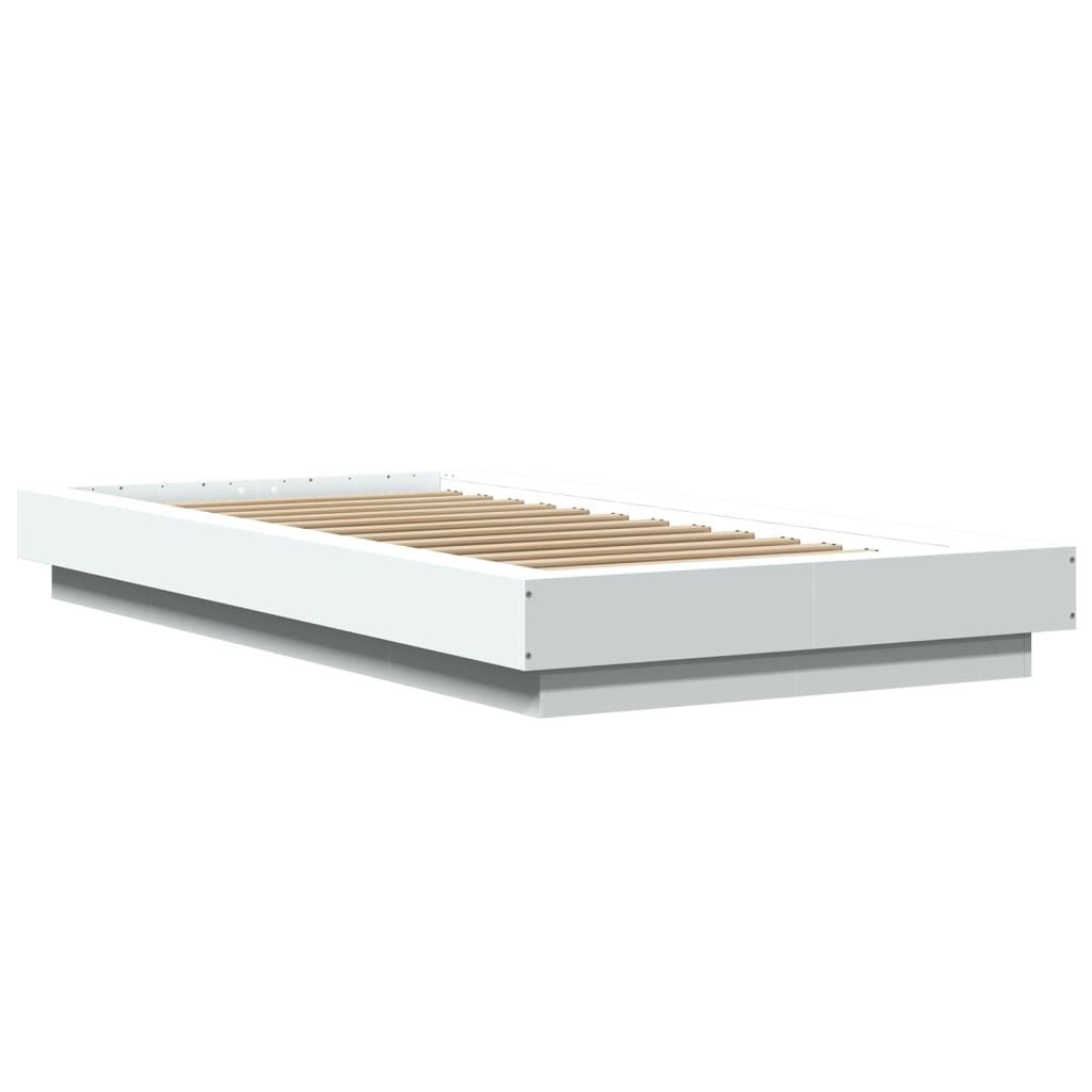 "2026 Aktion"Bettgestell Stylishces - Einzelbett/Jugendbett mit Lattenrost - Weiß 90x190cm Holzwerkstoff - Klassische Betten NeuMöbel843305