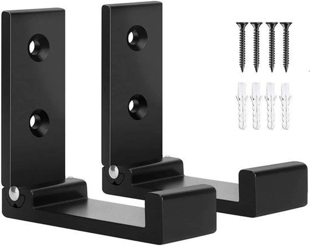 Patère murale pliante noire en métal lot de 2 pour l'entrée de maison