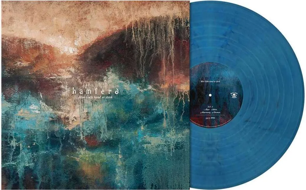 Hamferð Men Guds Hond Er Sterk vinyle marbré bleu azur LP