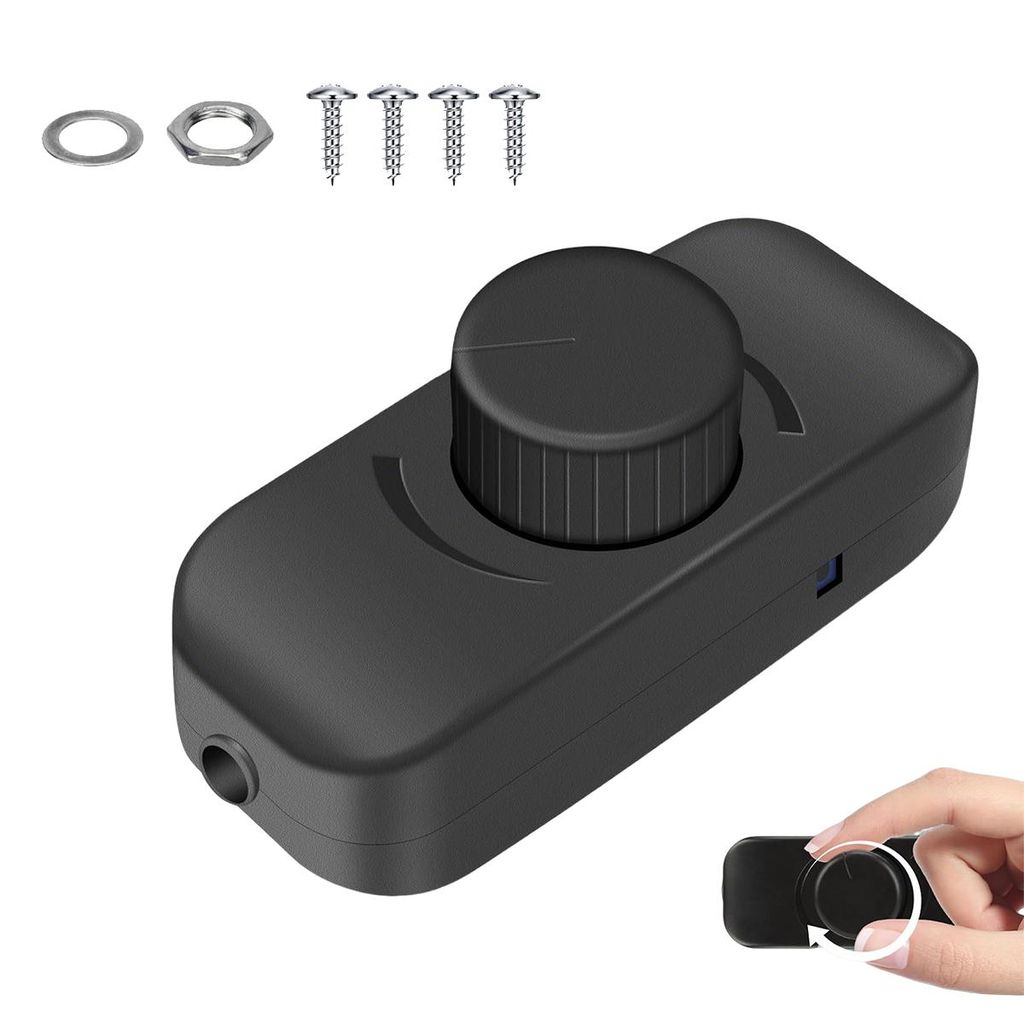 Dimmer Schalter für Led Lampen 3-100W, LED Schnurdimmer 230v, LED Dimmschalter Dimmer Stehlampe,für Glühbirnen/Halogenlampen,kann Erdungskabel