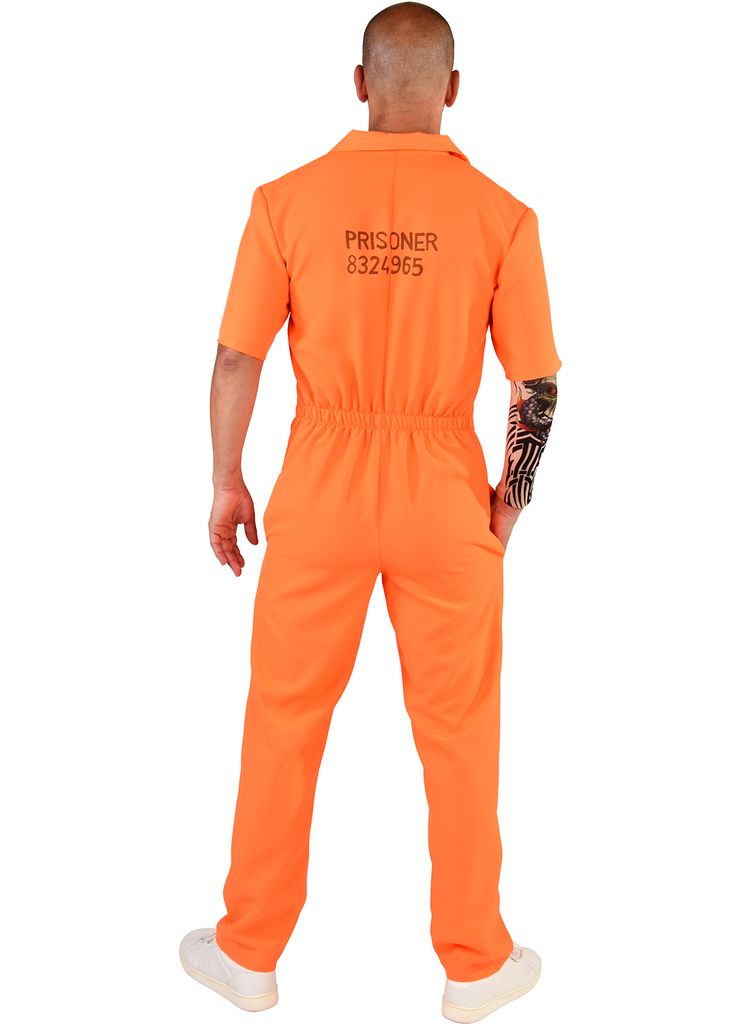 M219257-M-L orange Herren Prisoner-Gauner Kostüm Overall Gr.M-L=52-56