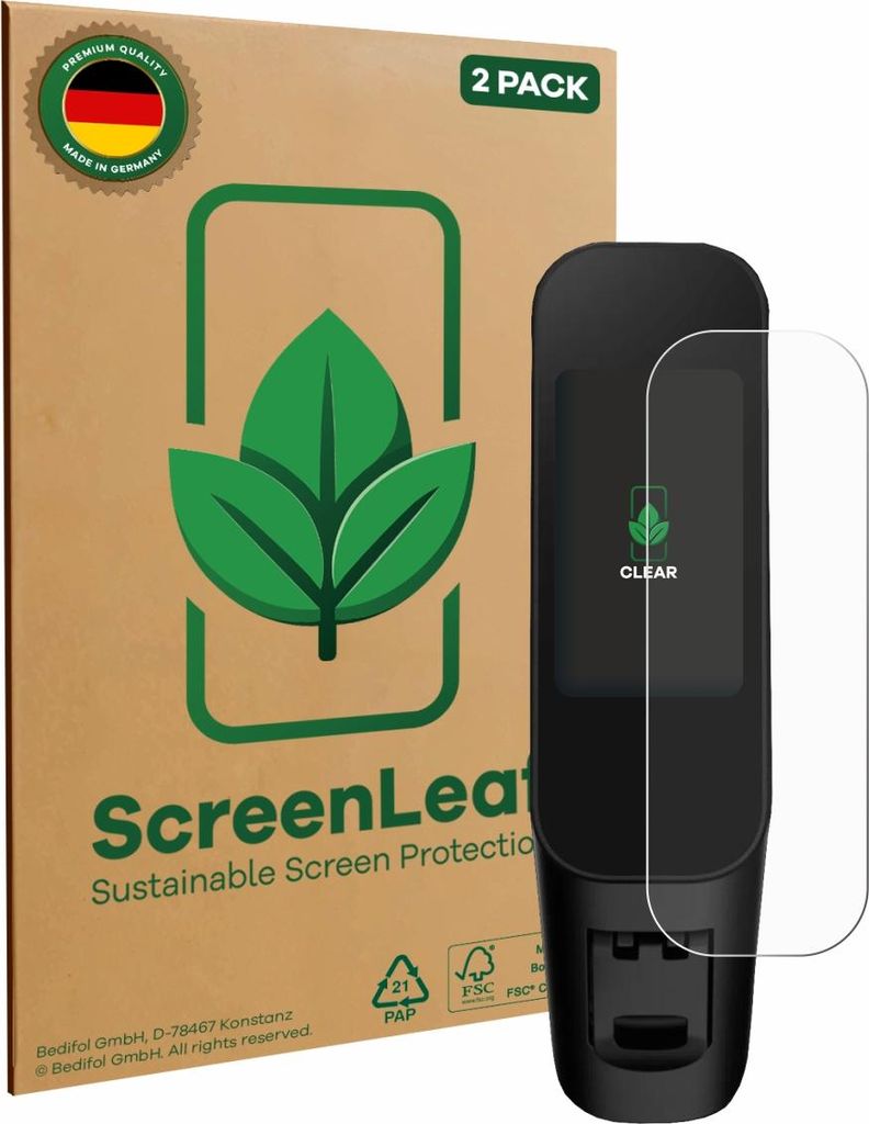 2x ScreenLeaf Schutzfolie für Xiaomi Electric Scooter 6 Max nachhaltiger Displayschutz Display Schutz Folie Klar Transparent