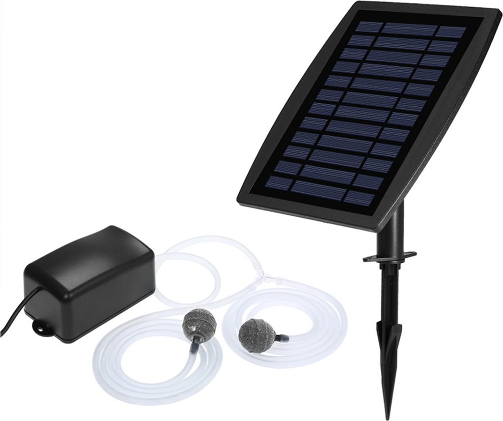 Solar-Sauerstoffpumpe fuer Aquarien, Sauerstoffgenerator, Sauerstoffbeluefter fuer Aquarien, Teichbeluefter, Luftpumpe, Angelbeluefter, Aquarium-Lu...