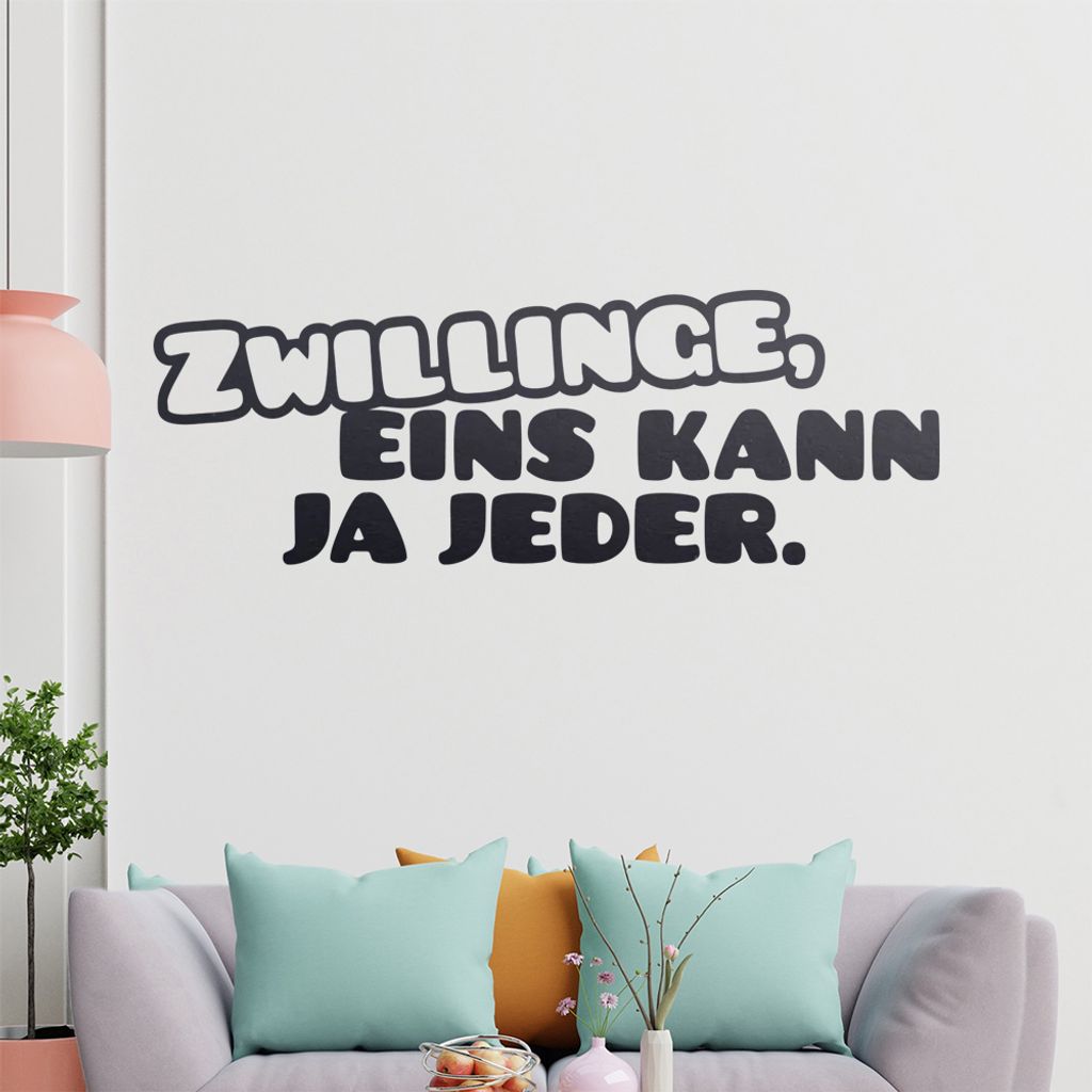 KIWISTAR Zwillinge, eins kann ja jeder - Geschwister Sternzeichen Wandtattoo in 6 Größen - Wandaufkleber Wall Sticker - Dekoration, Küche, Wohnz...