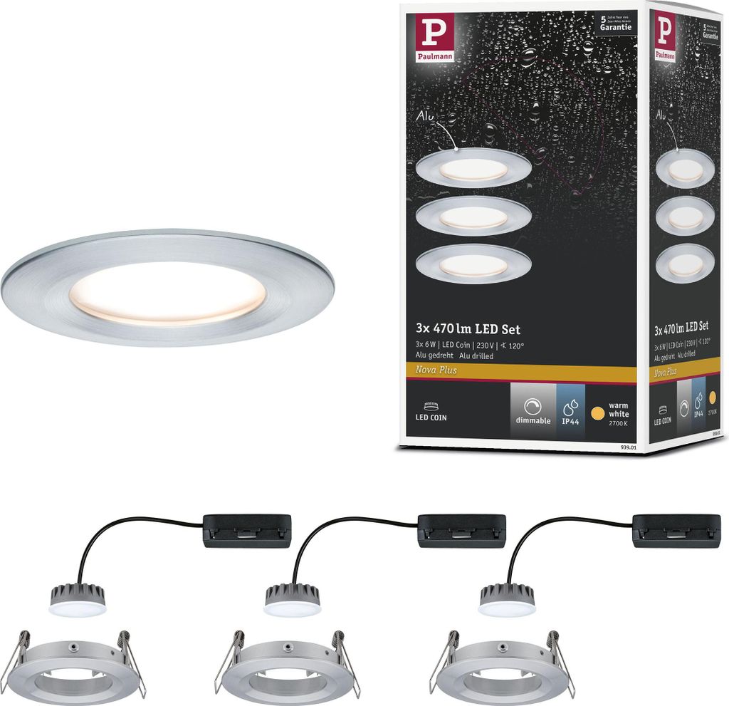 Paulmann LED Einbauleuchte Nova Plus Basisset starr Produktbild 