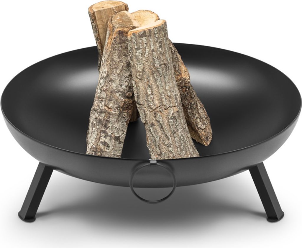TheFavilla Feuerschale Bombe aus schwarzem Stahl (4,00 mm, pulverbeschichtet) Feuerstelle für Garten & Terrasse, Ø 79 cm- 26 KG- Wetterfest