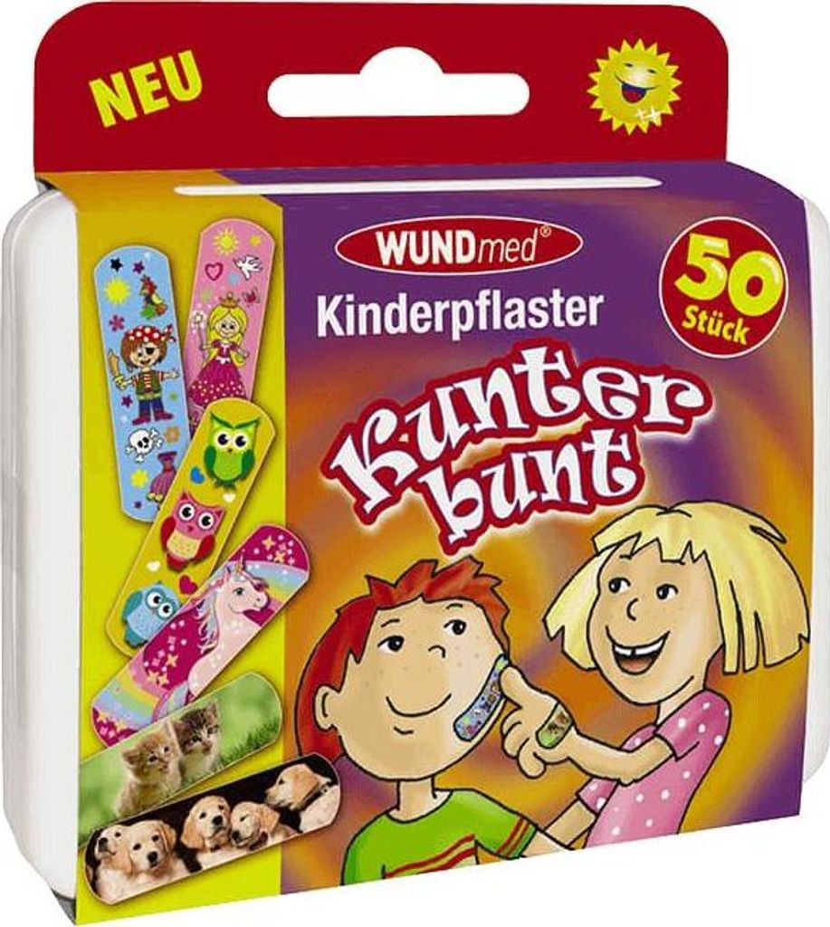 Kinderpflaster Box "Kunterbunt" 50-tlg. Produktbild 
