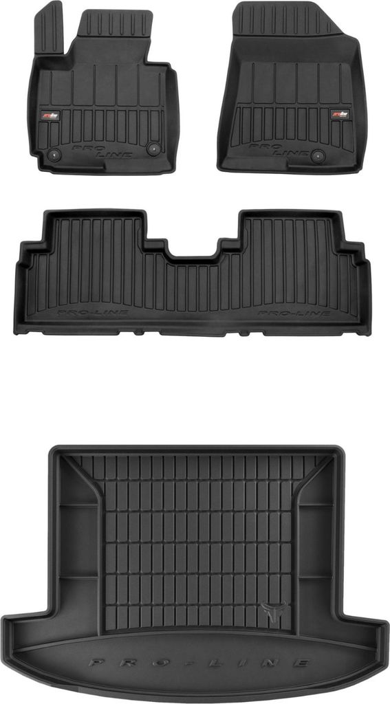 FROGUM Gummimatten Auto Fußmatten + Kofferraummatte für Kia Carens IV 2013-2019