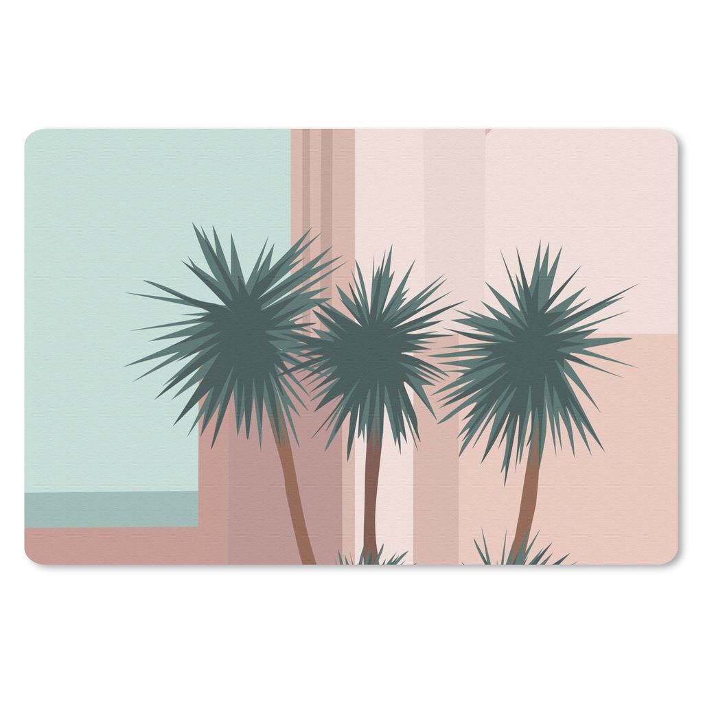 MuchoWow Mauspad Mousepad Sommer - Palmen - Abstrakt - Pastell 27x18 cm - Mousepads - Maus Mat - Pad - Mausunterlage - Büroartikel - Desk Matten