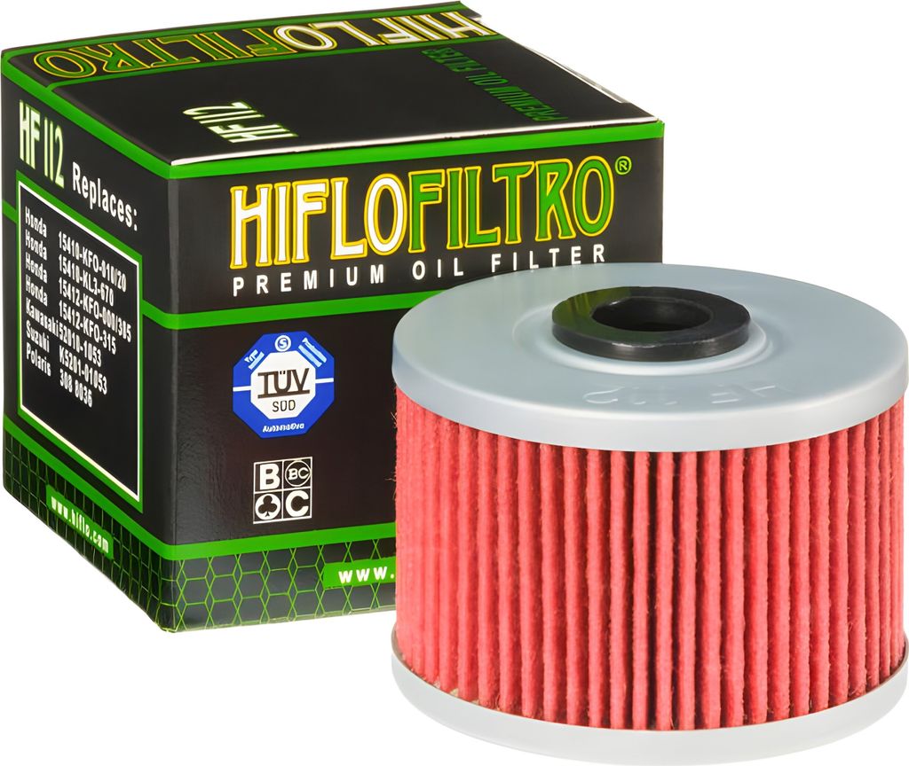 Hiflo Ölfilter HF112 kompatibel mit Adly Her Chee ATV 300 / Sport, Honda NX 250, Kawasaki KFX