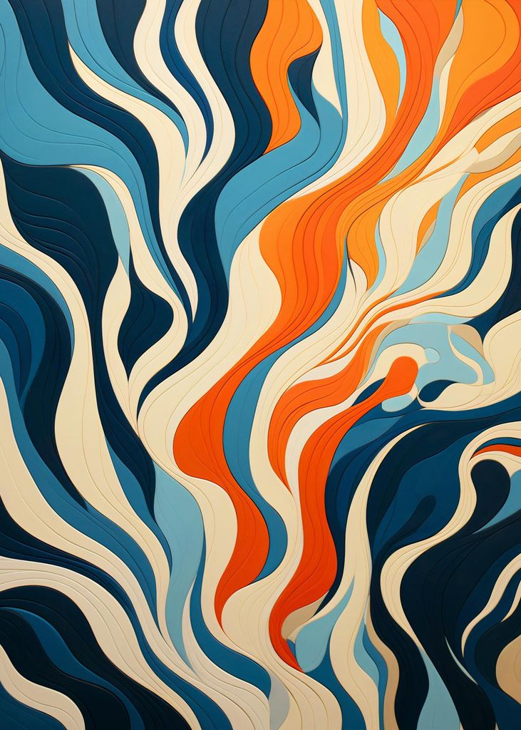 Poster 50x70cm Ozeanische Wellen