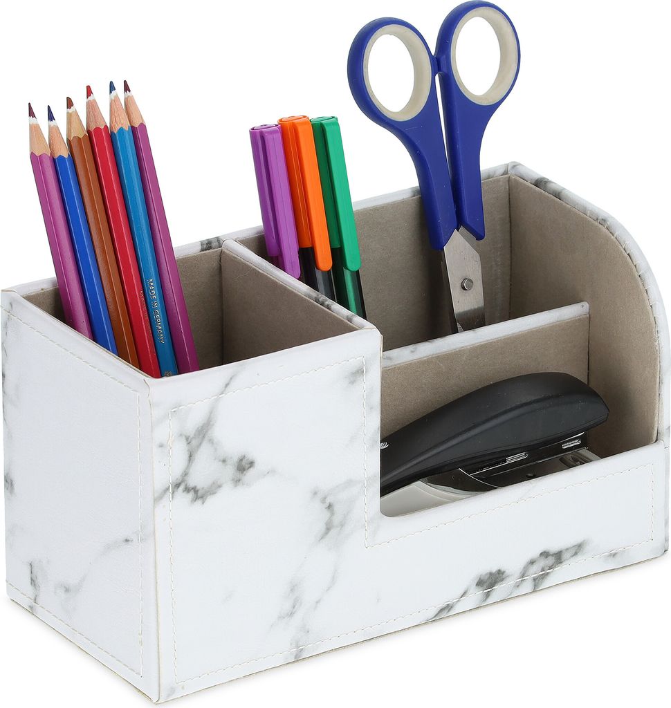 relaxdays Schreibtisch Organizer Marmor-Optik