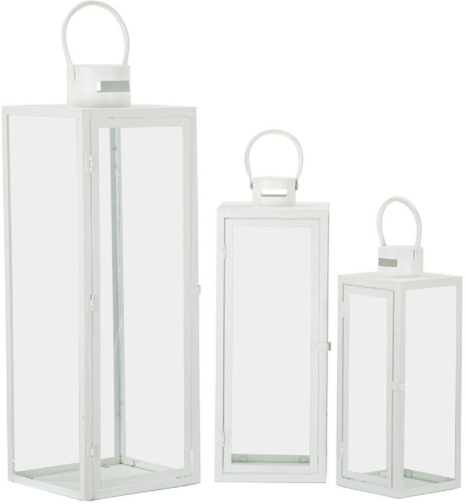 FURNLUX Lampion dekoracyjny biały 22 cm (3 szt.) / Kolor Zdjęcie produktu 