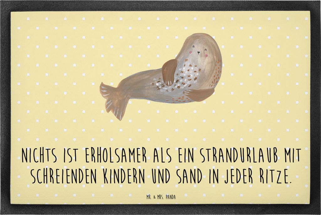 Mr. & Mrs. Panda Schmutzfangmatte Sommerchaos 50 x 75 cm - Gelb Pastell - Geschenk, Strand, Sommerprodukte, Fussmatte, Schmutzfangteppich, bodenmat...