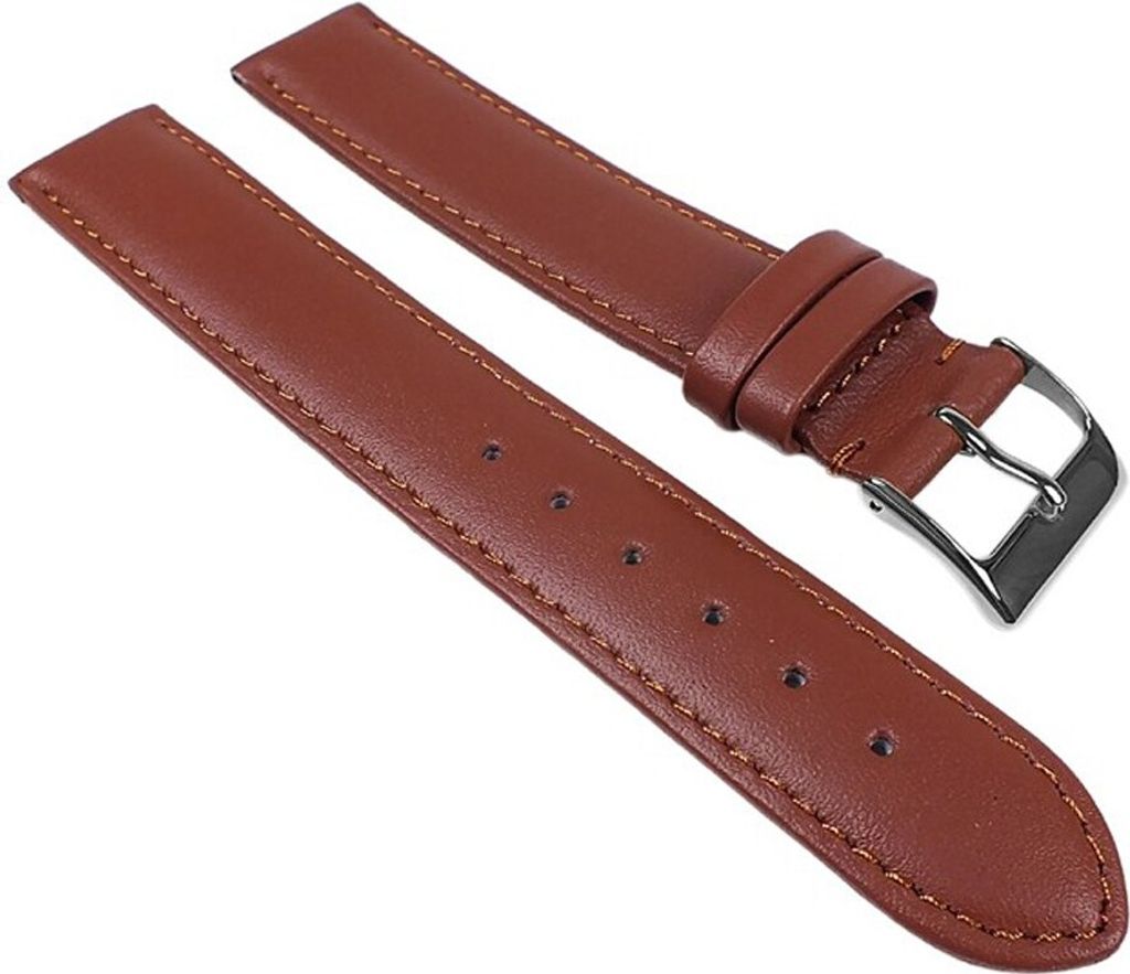 Uhrenarmband XL Überlänge Kalbsleder Braun Beach 24479S, Stegbreite:20mm