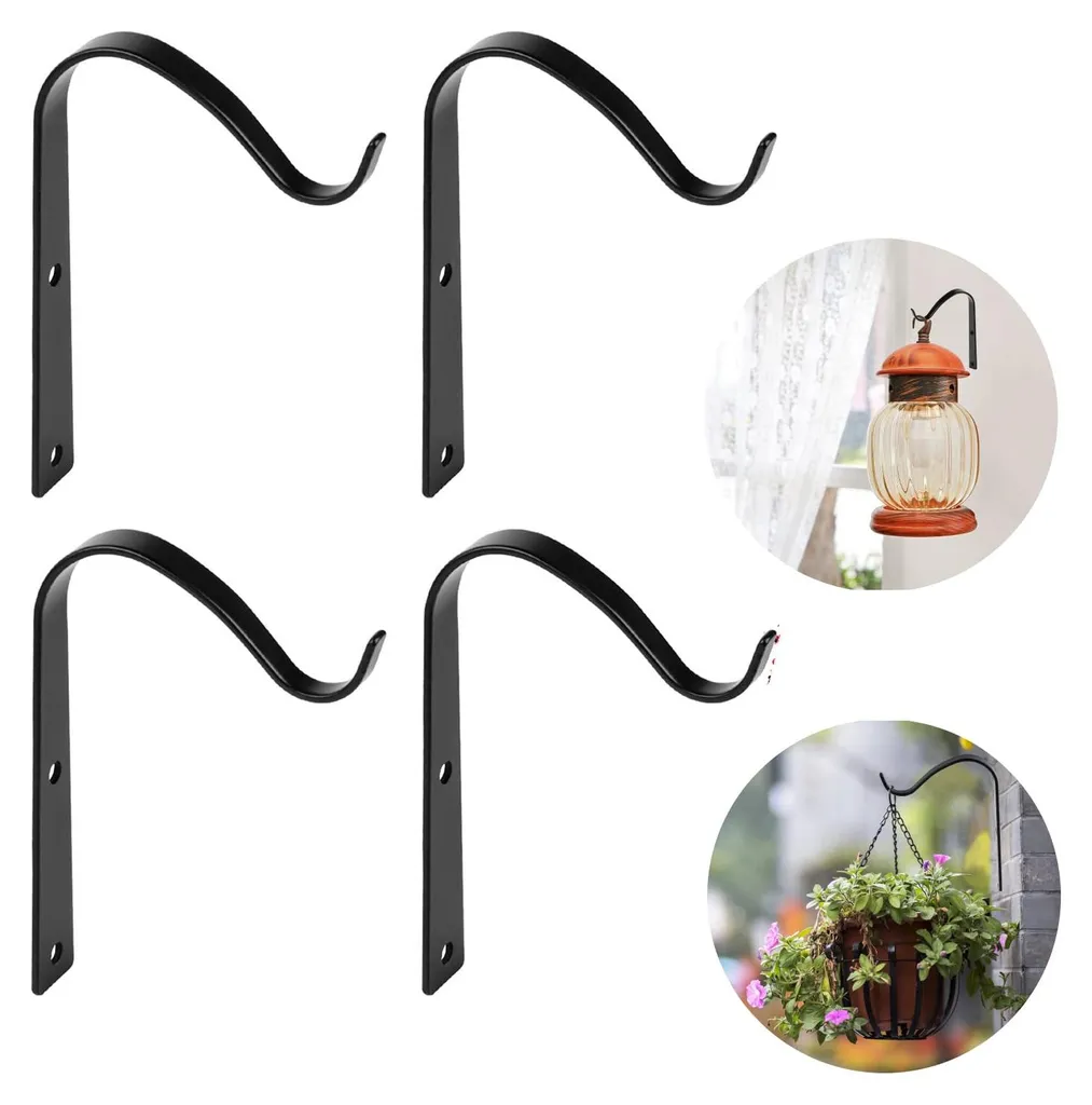 Crochets muraux pour suspension jardin lot de 4 supports de fleurs en fer
