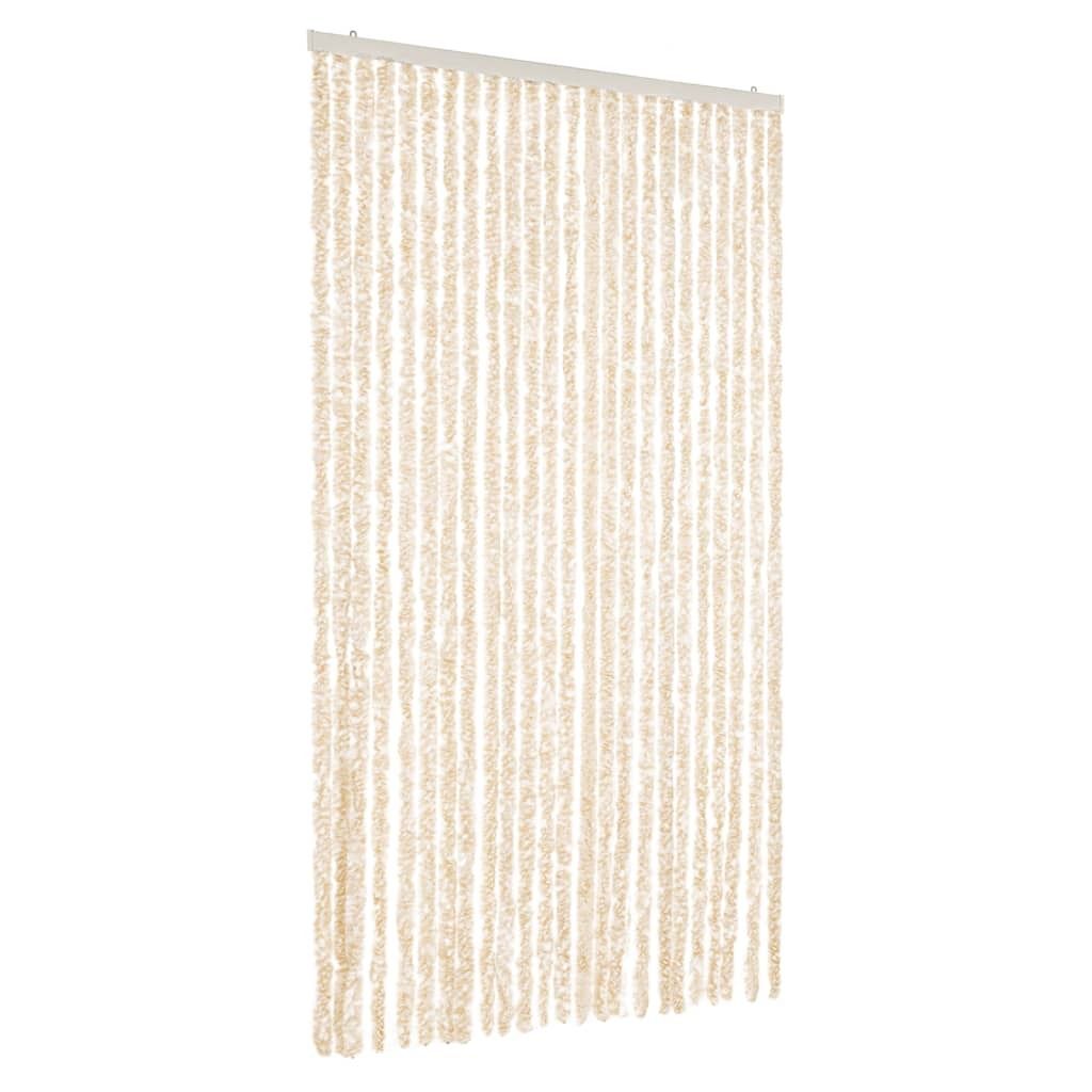 vidaXL Fliegenvorhang Beige und Weiß 100x220 cm Chenille