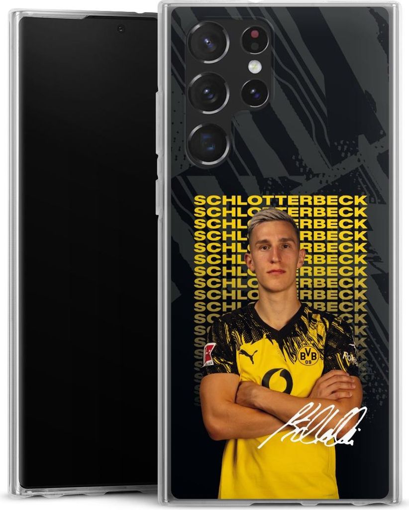 DeinDesign Handyhülle für Samsung Galaxy S22 Ultra Silikon Hülle Case Smartphone Schutzhülle BVB Borussia Dortmund Nico Schlotterbeck