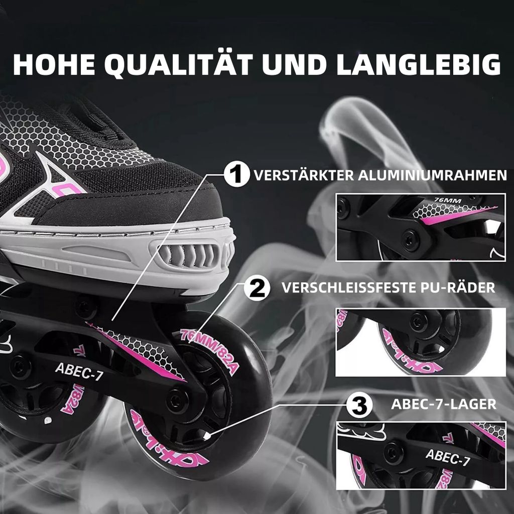 Hikole Inline Skates Kinder, Verstellbare Inliner, ABEC-7 Produktbild 2