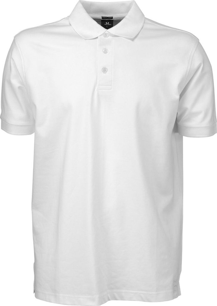 Tee Jays Herren Luxury Stretch Polo-Shirt, Kurzarm BC3305 (2XL) (Weiß)
