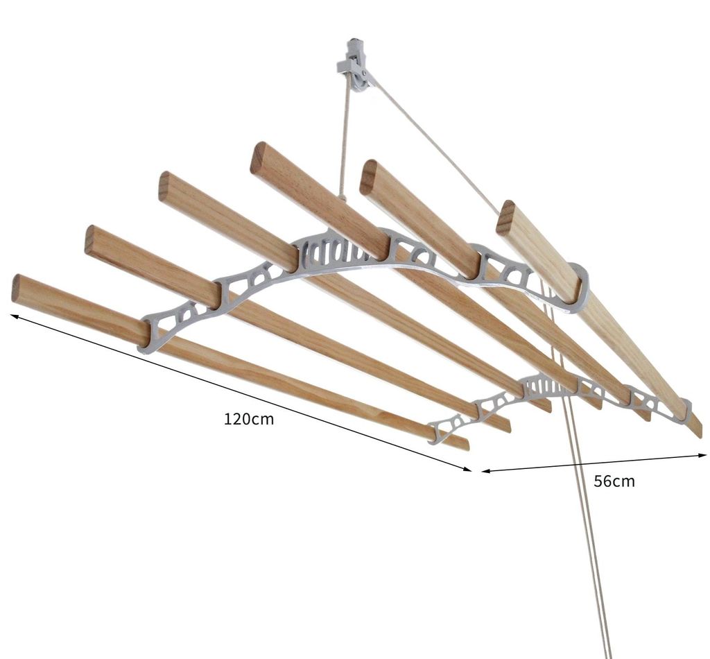 MonsterShop 1,2 m - Stendibiancheria a soffitto salvaspazio Immagine del prodotto 
