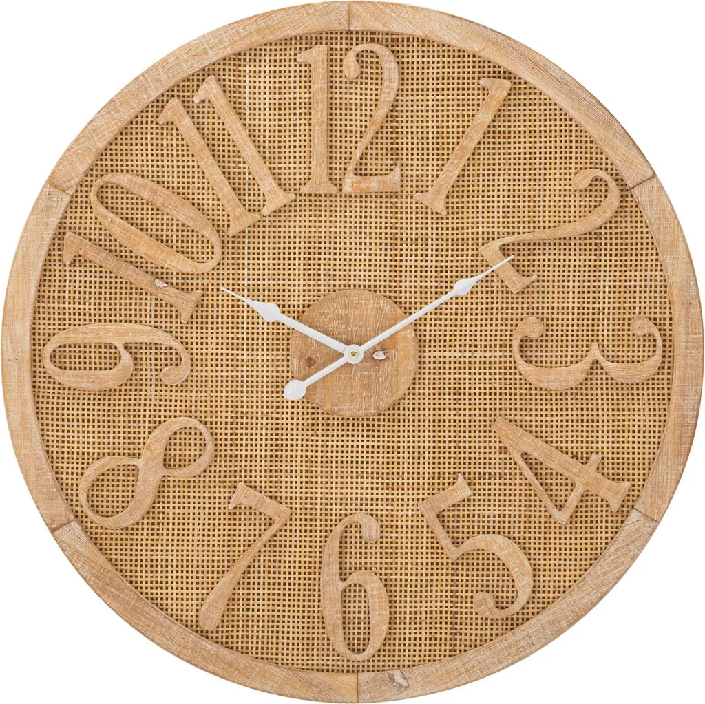 Horloge Murale Ronde Style Bohème 60 cm pour Décoration Salon et Cuisine