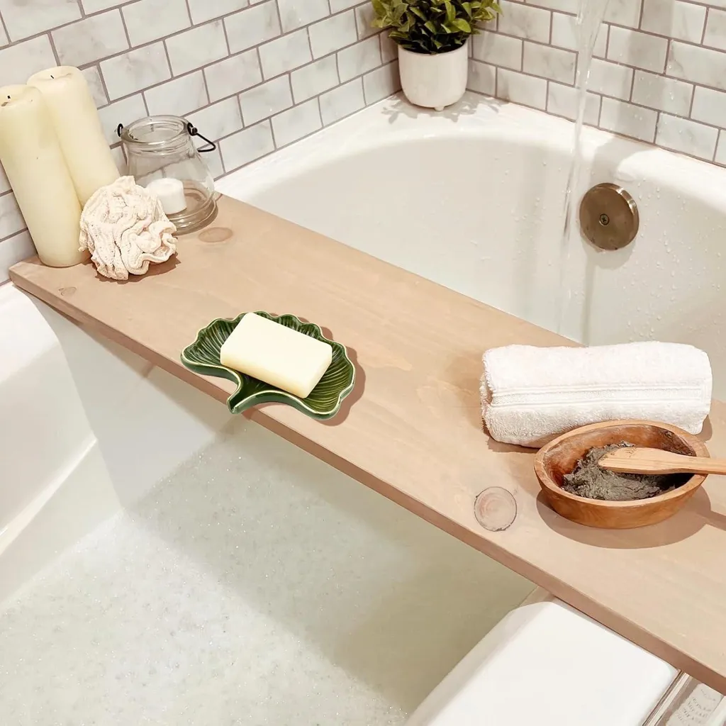 Support savon céramique Ginkgo Vert, finition émaillée et design chic