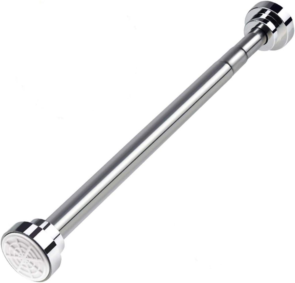 Ausziehbare Duschvorhang-Spannstange, Teleskopstange, Edelstahl, für Badezimmer, Schrank, Hängestange (65-100 cm)