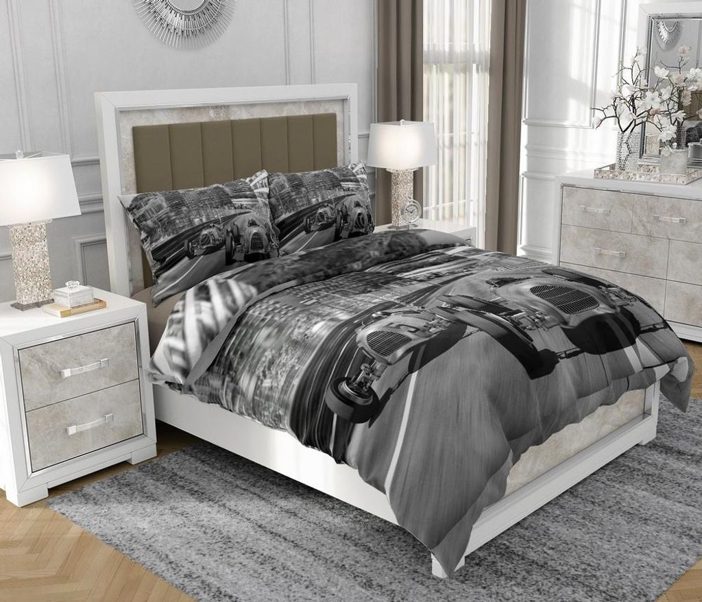 Bettwäsche 140x200 cm + 2x70x80 cm, 3-teilig, 100% Baumwolle, Satin, Reißverschluss, Bunt - SOVIO | So.0160