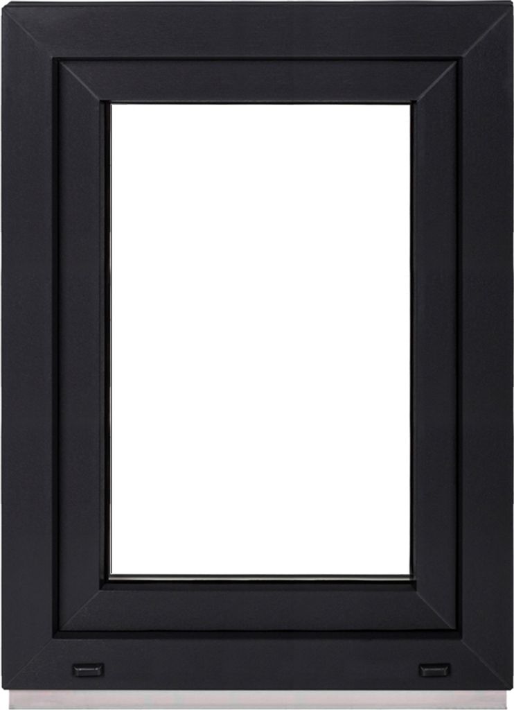 Framex Kellerfenster innen Weiß/außen Anthrazit BxH 50x65cm (500x650mm) 2fach (32mm) Dreh Kipp DIN Links - Kunststofffenster Premium Fenster - Al...