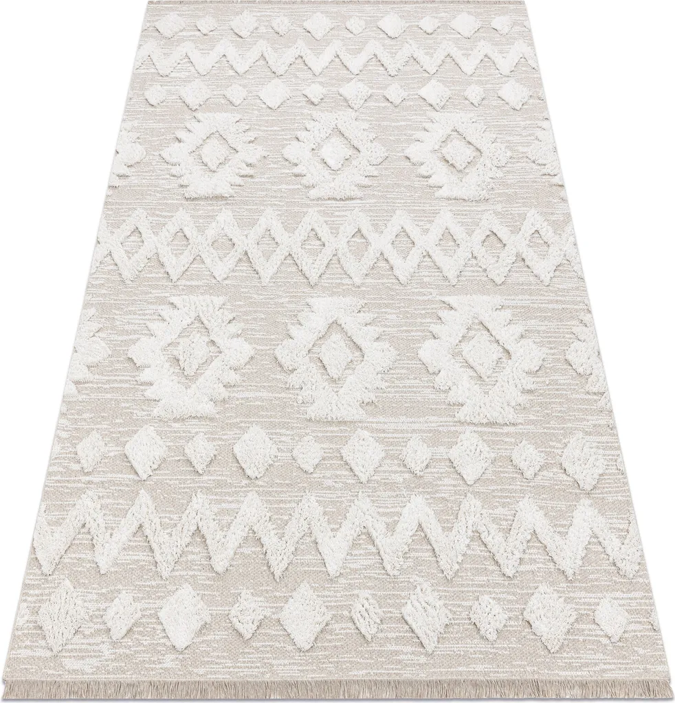 Tapis Anti-Allergène Beige Sisal MOROC Facile d'Entretien 155x220 cm
