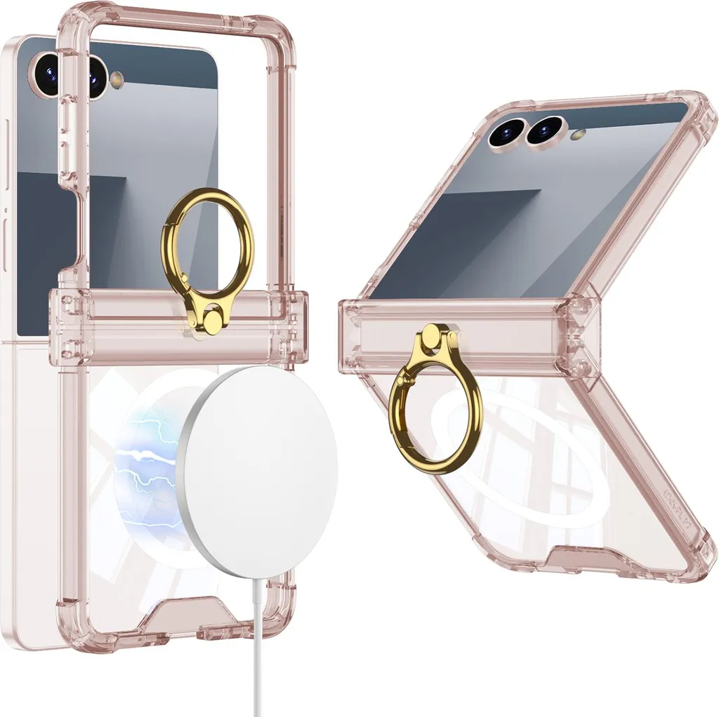 Custodia Samsung Z Flip 7 Rosa: Protezione Cerniera, MagSafe e Anello