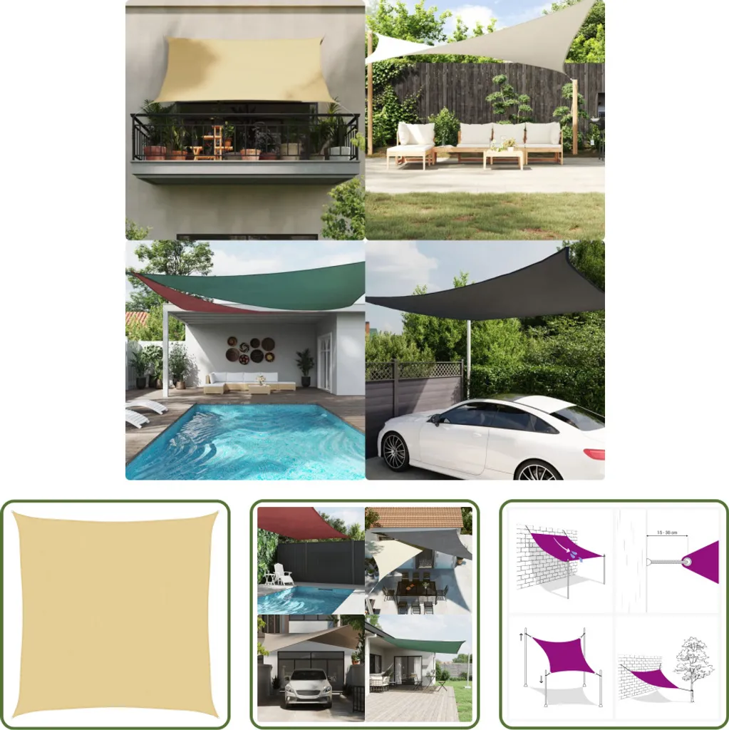 Tenda Parasole Giardino 2,5m Sabbia Oxford | Sicurezza Bambini e Ombra