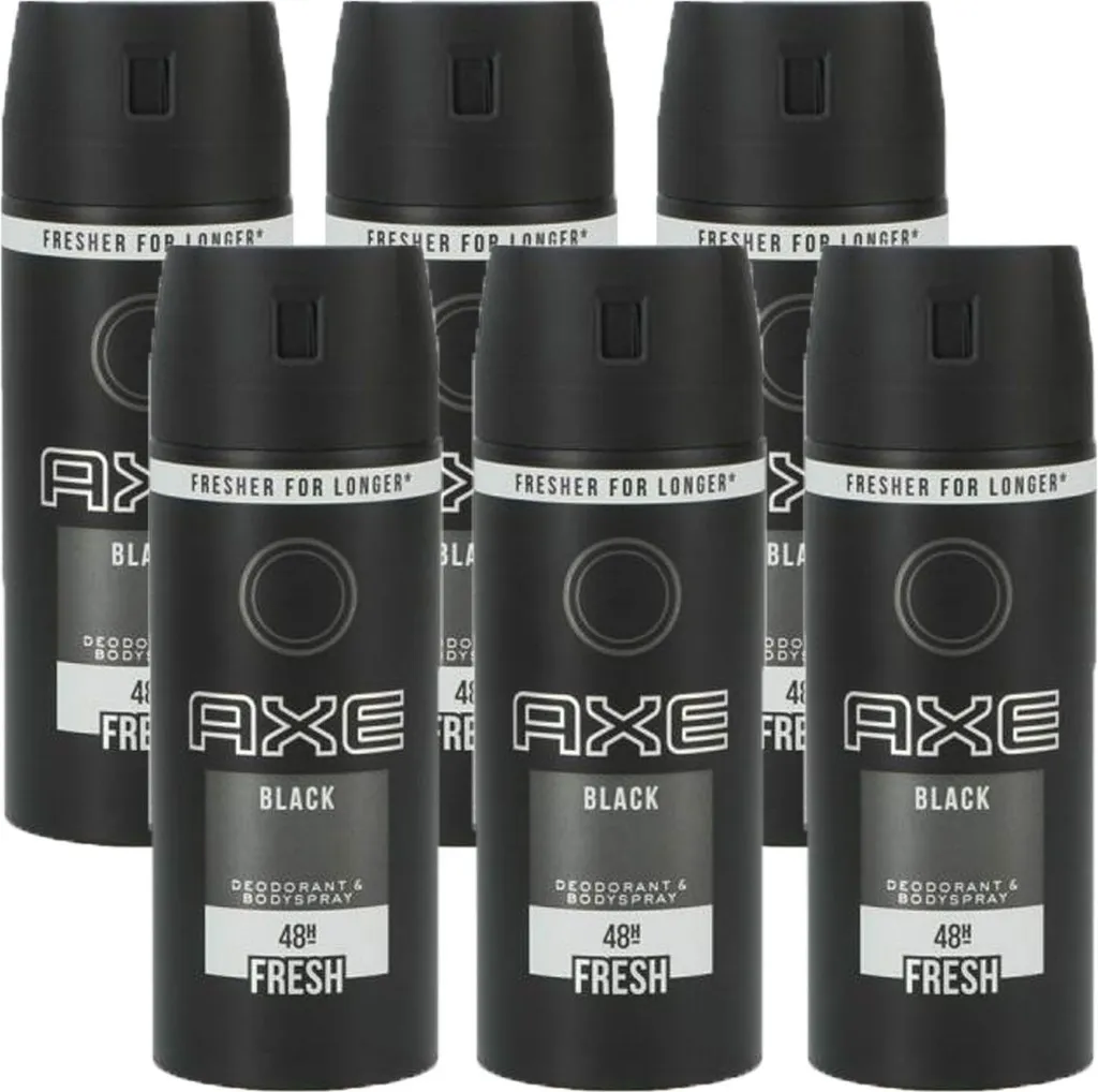 Axe Black Déodorant Spray 150ml - Pack de 6 Atomiseurs Parfum Subtil - 11