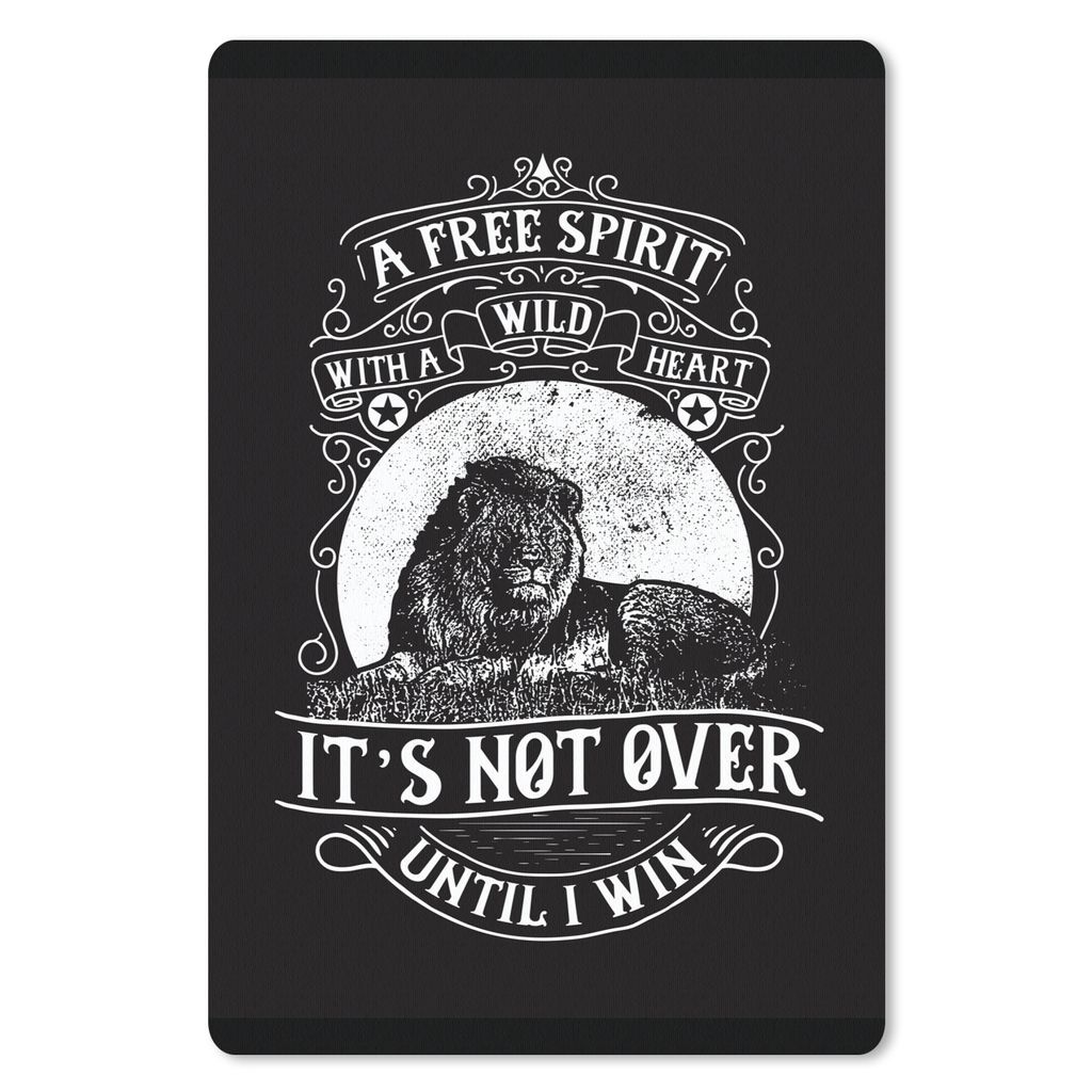 MuchoWow Mauspad Mousepad Löwe - Retro - Schwarz - Weiß - Spruch 18x27 cm - Mousepads - Maus Mat - Pad - Mausunterlage