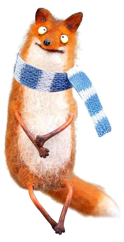 Aus Wollfilz gefertigte, originelle, handgefertigte Filzfiguren: Skurrile Katzen- und Opossum-Puppen, Sammlerstücke für Schreibtisch, Regal oder ...
