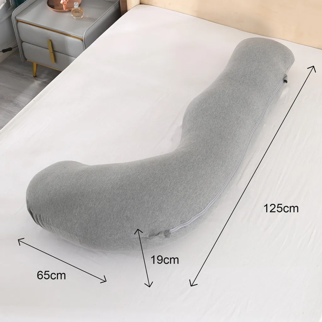Coussin d'allaitement et de maternité ergonomique vert en forme de J