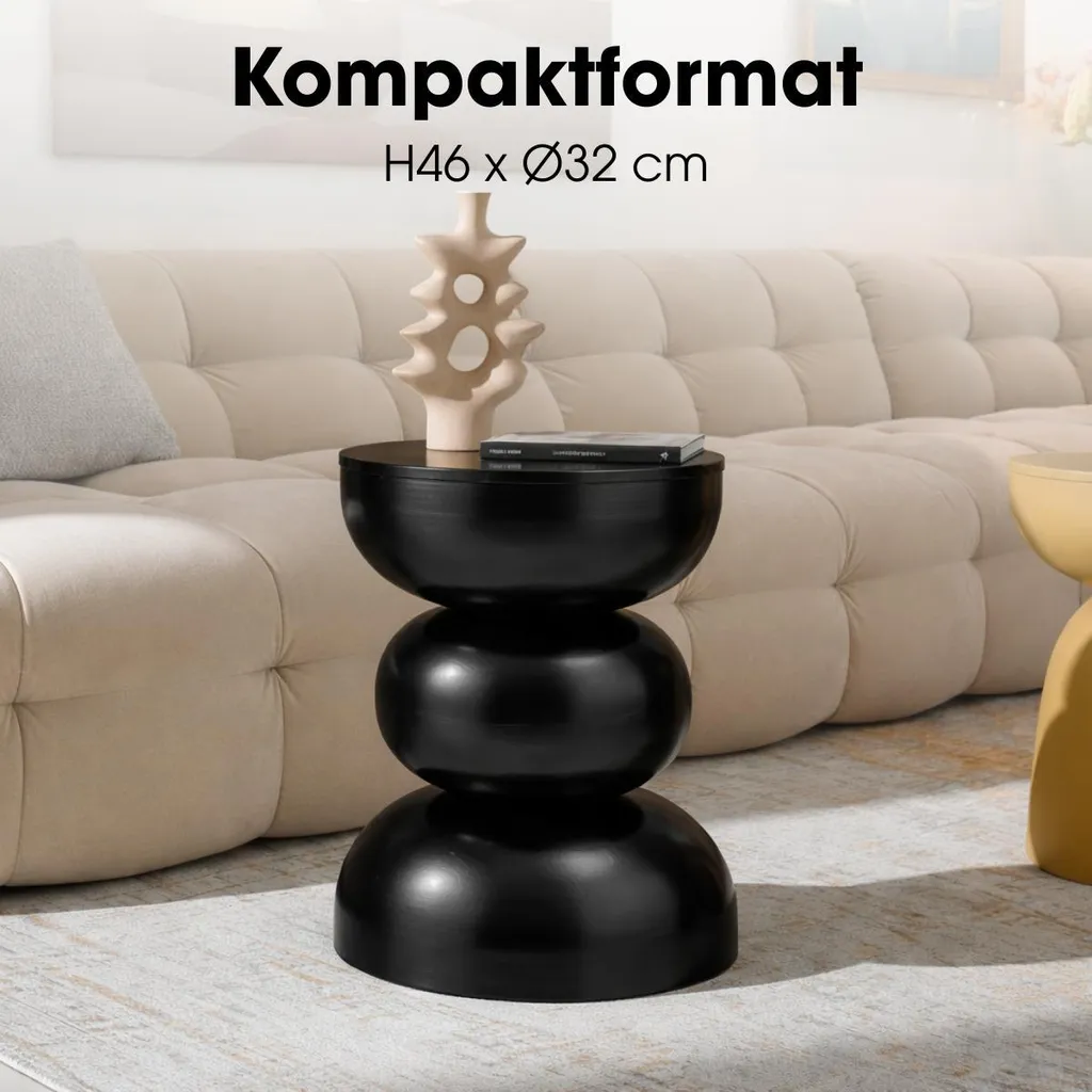 Petite table basse en fer noir mat meuble d'appoint compact et robuste - 4