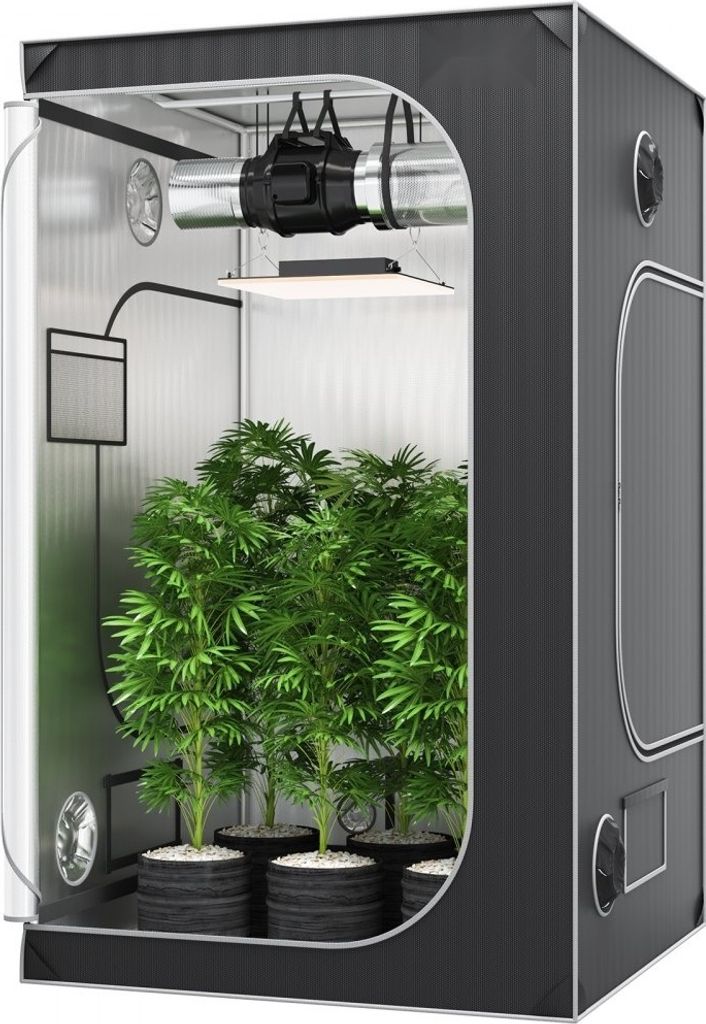 Grow-Zelt - Indoor-Growzelt, Hydroponisches Fenstertür-Ablage - 48 x 48 x 80 Zoll