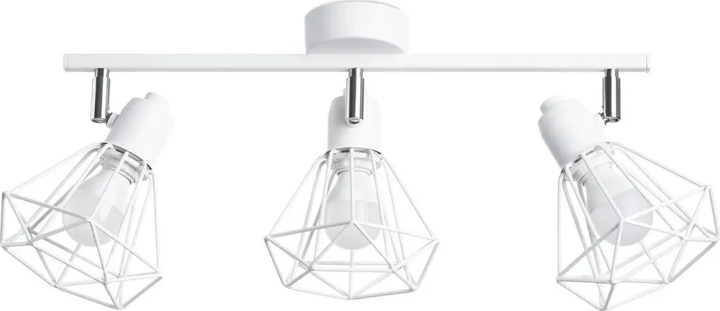 Lampada ARTEMIS 3 Sollux Bianco Acciaio | Plafoniera Moderna E14 3 Luci - 1