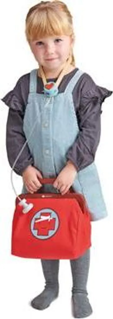 Jouet d'imitation kit de docteur enfant en bois naturel - Mallette de soin