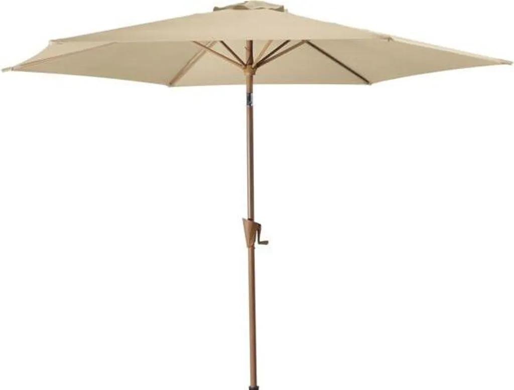 Grand parasol inclinable Ø 3m ROJA WOOD beige protection solaire jardin
