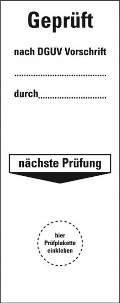 Dreifke Grundetikett nach DGUV Vor..durch..NP, Folie, ablösbar, 40x1...