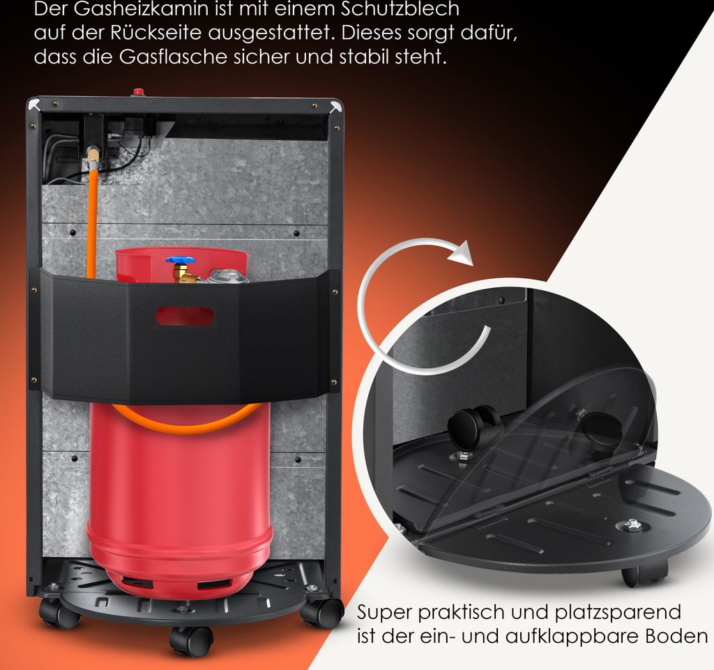 KESSER® Gasheizer Gasheizofen Heizstrahler 3,4 kW Gas Kamin Produktbild 4