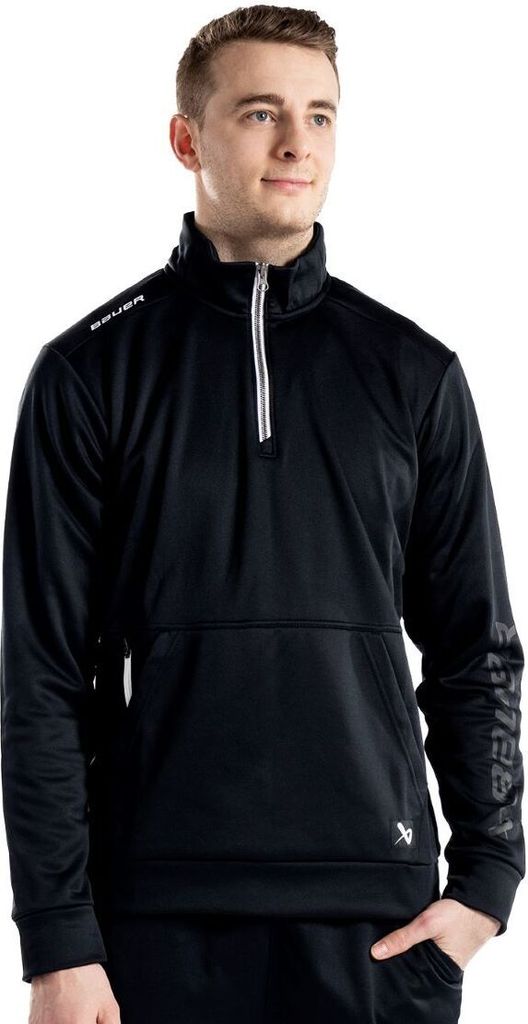 BAUER 1/2 ZIP FLEECE TEAM - SR. 23, Größe:S, Farbe:schwarz