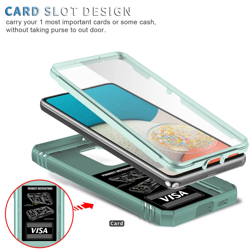 JIAFEI Cover Armor Per Realme C53 – Custodia TPU+PC Antiurto Con Sportellino Proteggi Fotocamera E Anello Metallico 360° – Verde